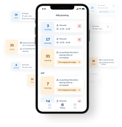 Overzicht planning op applicatie La Belle Maison Mobiel